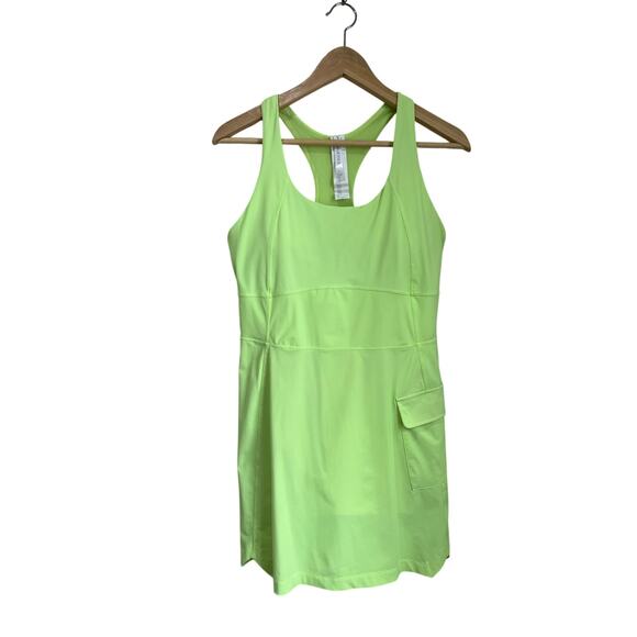 Fabletics One Cargo Activewear Dress Neon Spark Green Size L Gymwear - Picture 2 of 5